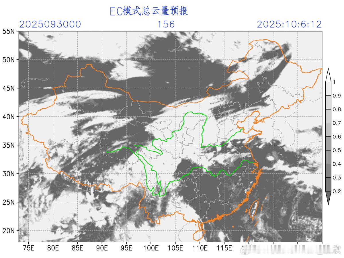 【中秋夜天气展望】从目前数值预报给出的云量分布看，今年中秋（10月6日）夜，重庆