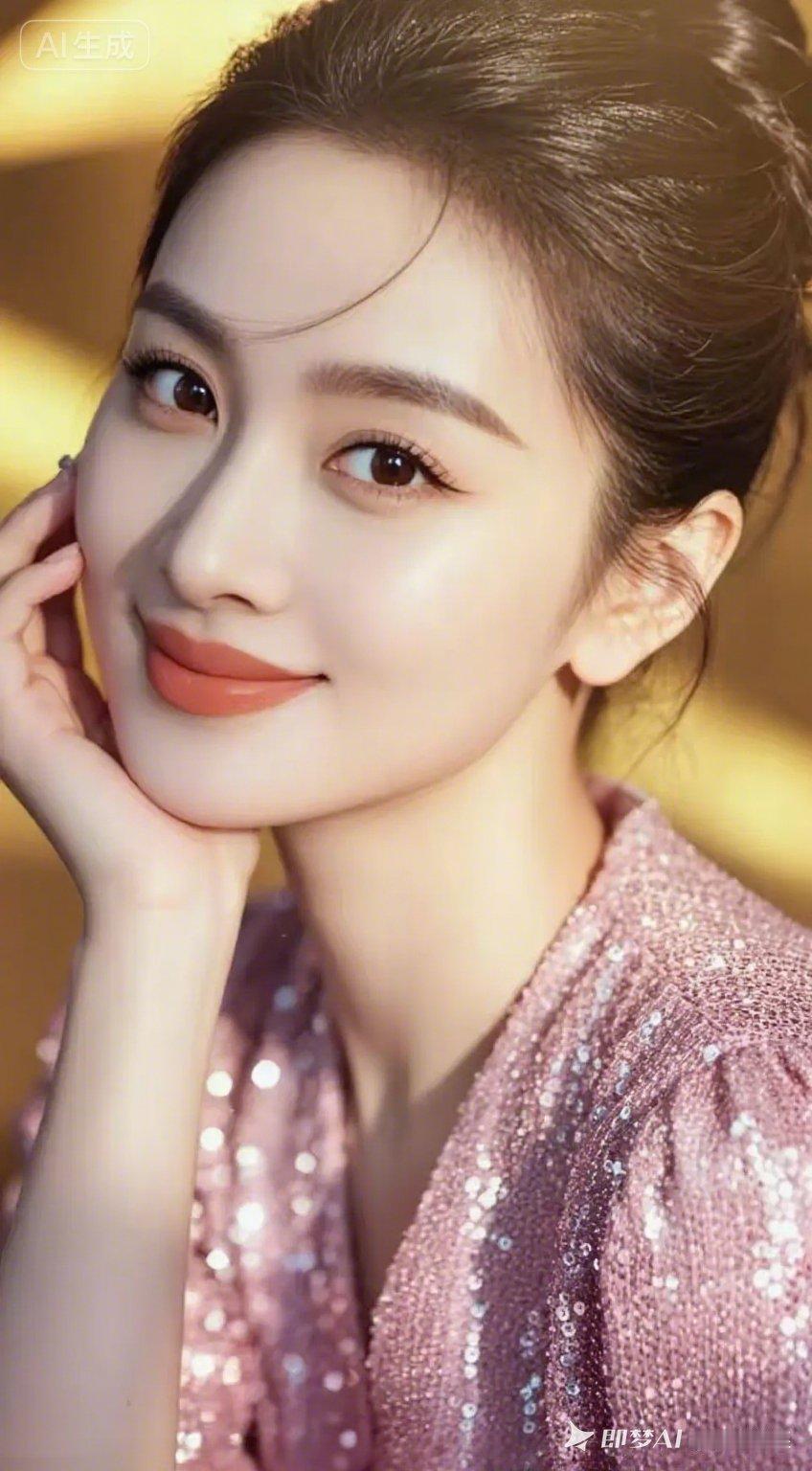 ✨闪耀的粉色礼服，温柔甜美的笑容✨