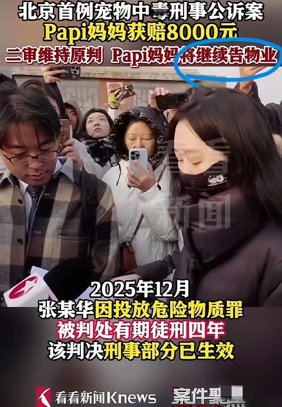 物业大概率已经连夜在翻法律书了北京毒狗案的Papi妈妈向张大爷索赔25万，