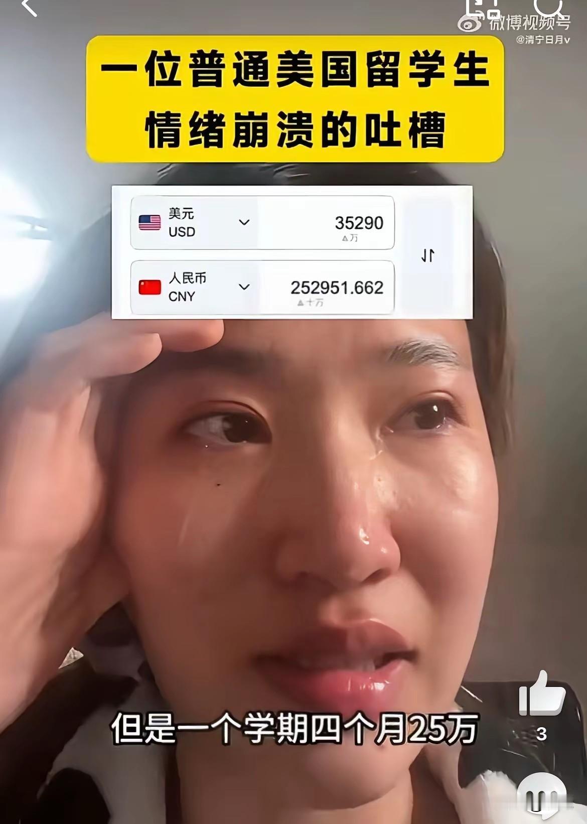 女子带着全家积蓄踏上美国求学路，却让她崩溃。她很快发现，社交媒体上光鲜的留学生活