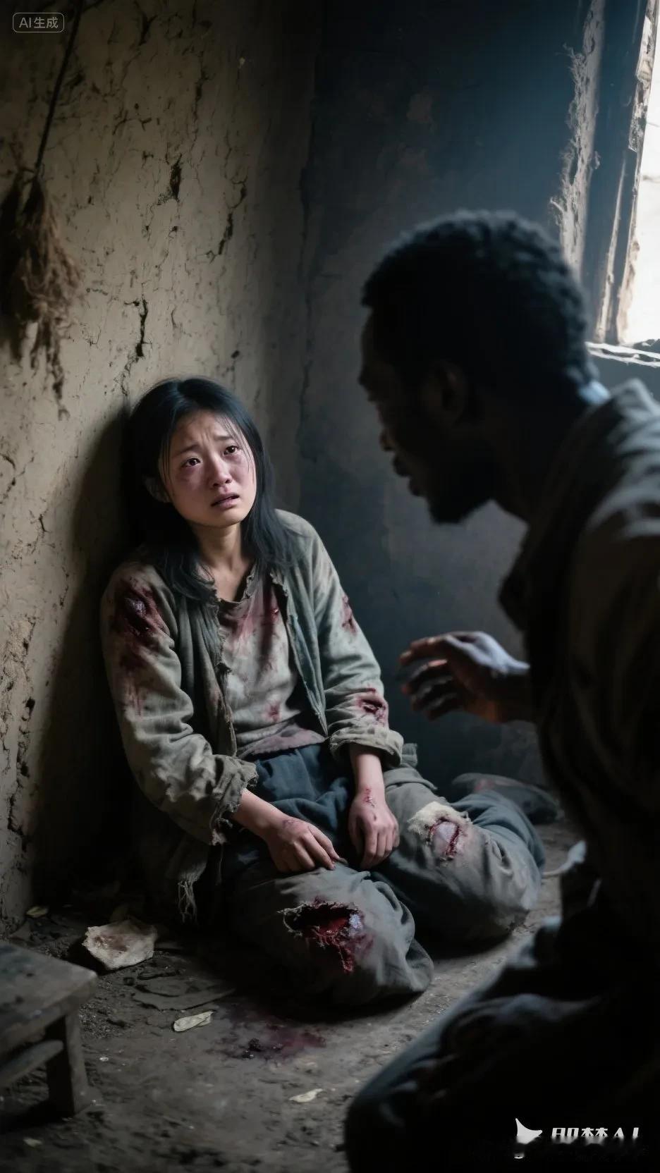 远嫁非洲农村的中国姑娘被黑人丈夫家暴，遍体鳞伤。有中国人来访，她问同胞，你是中国