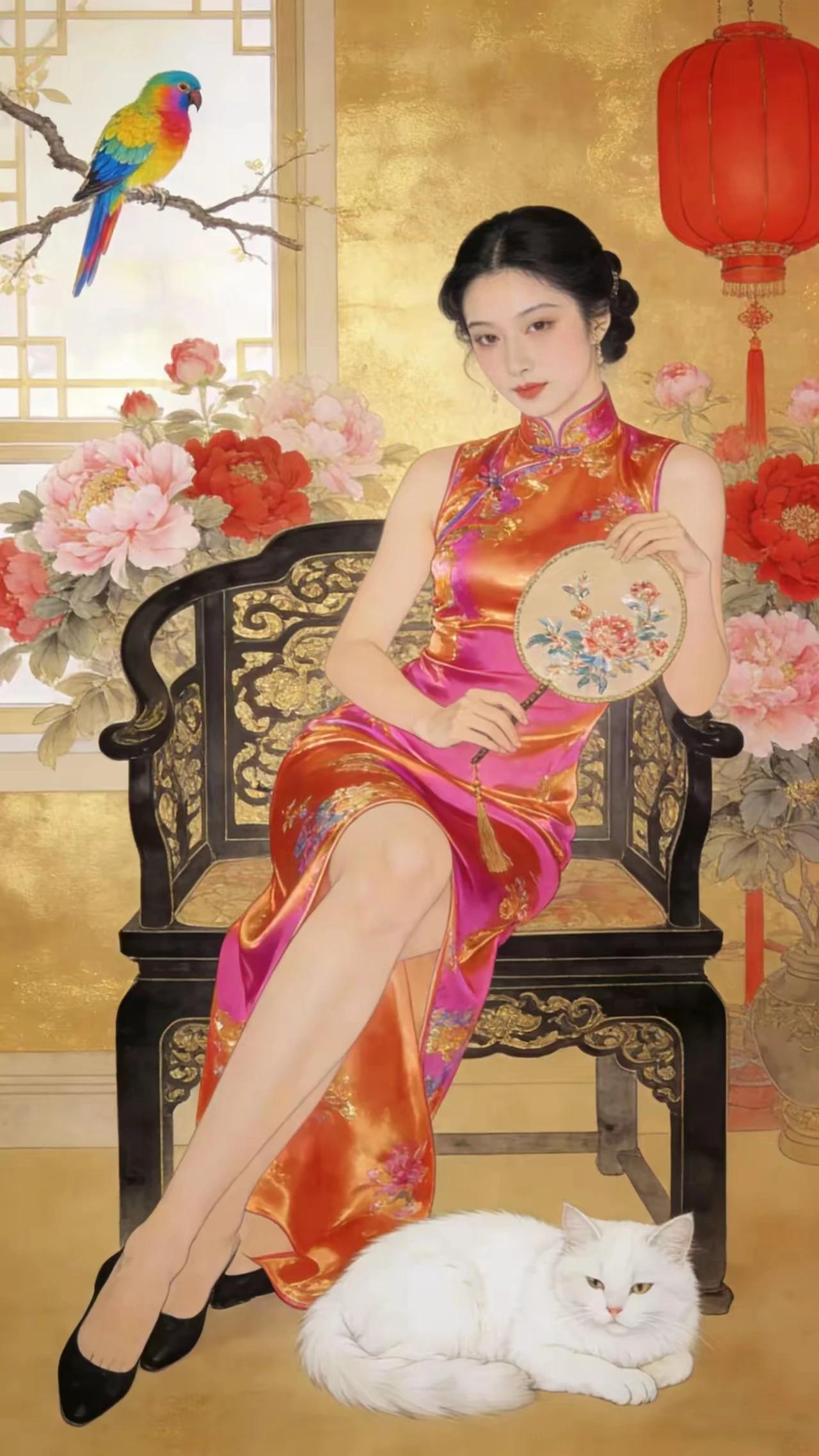 国风古韵，精彩纷呈。民国旗袍，雅韵天成。贴身裁剪，凸显性感。万种妩媚，千种