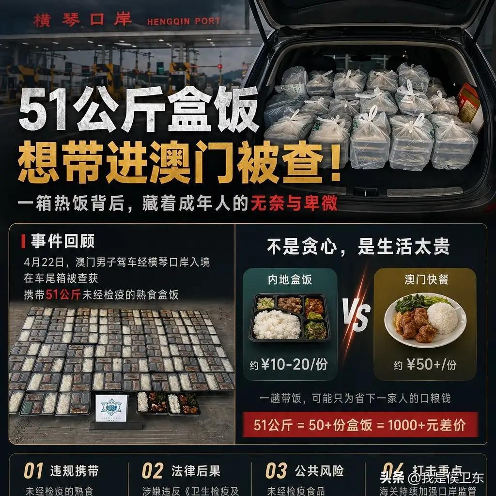 男子偷运大量盒饭入澳海关查获引思考～～近日一则新闻吸引了我的注意。一男