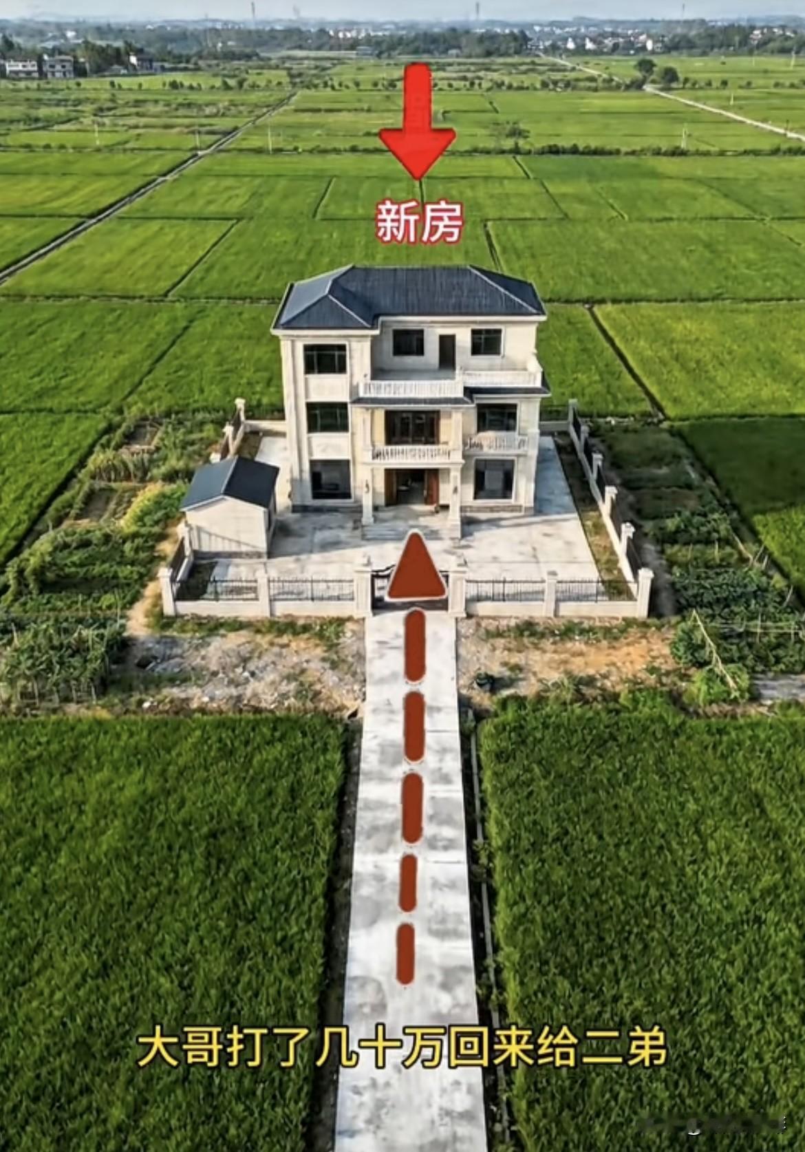 大哥打了几十万回来给二弟，让二弟在家里的田野建房子🏠当时大哥就要求二弟做院