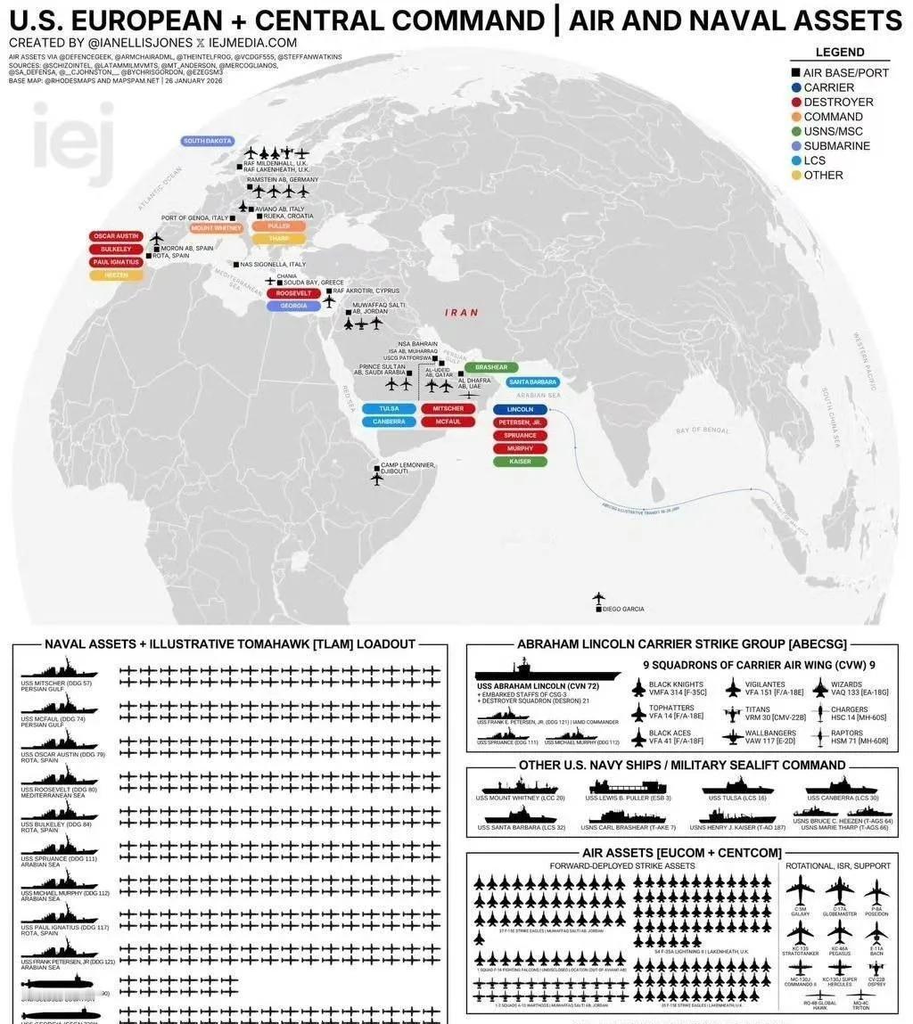 以色列这两天吓得根本不敢插话！现在的伊朗，除了伊朗背后，其它三面都已经被美军陆海
