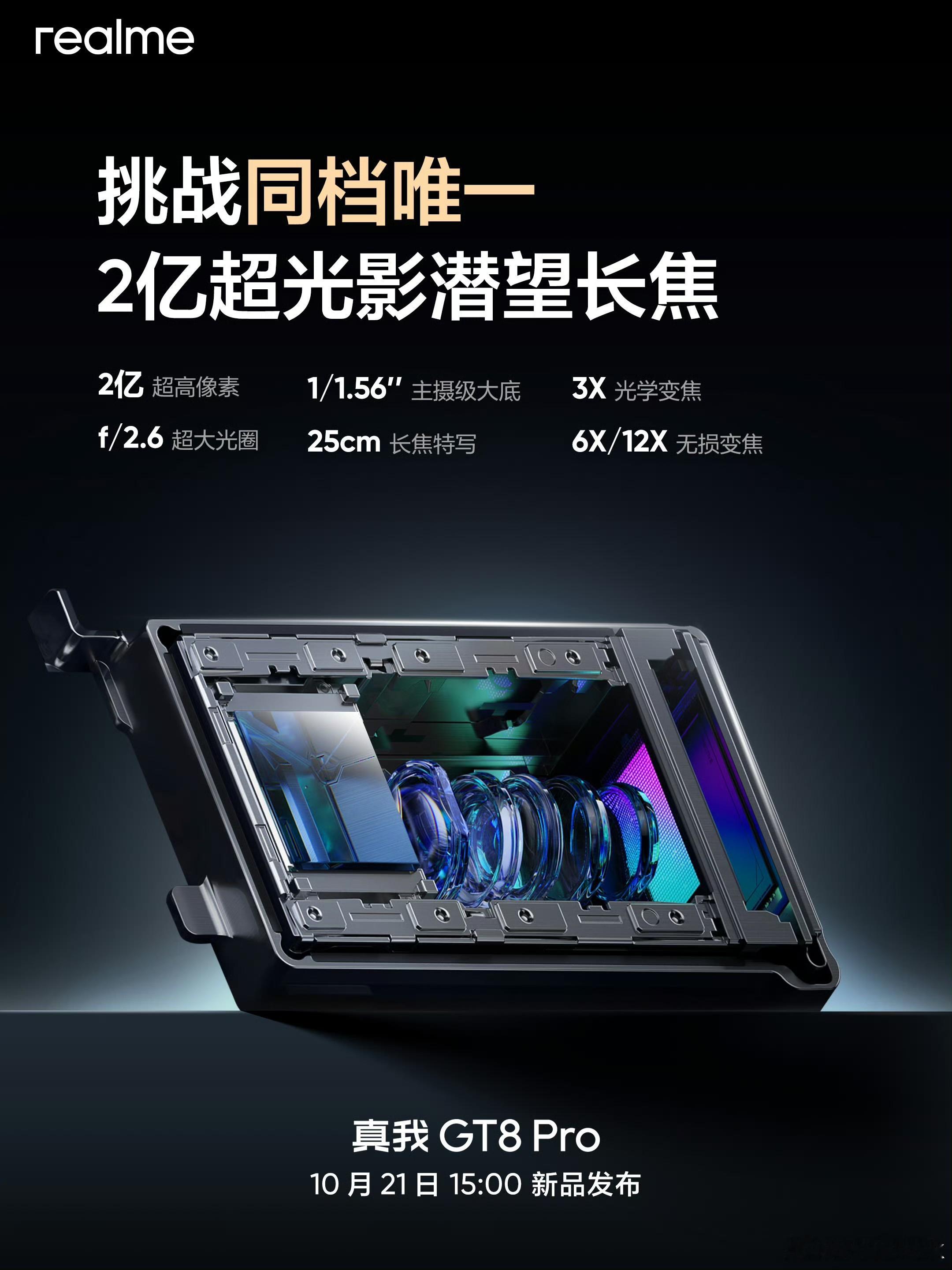 划重点：2亿长焦，同档唯一，没想到真我也来卷影像，真我GT8Pro，一台带2亿