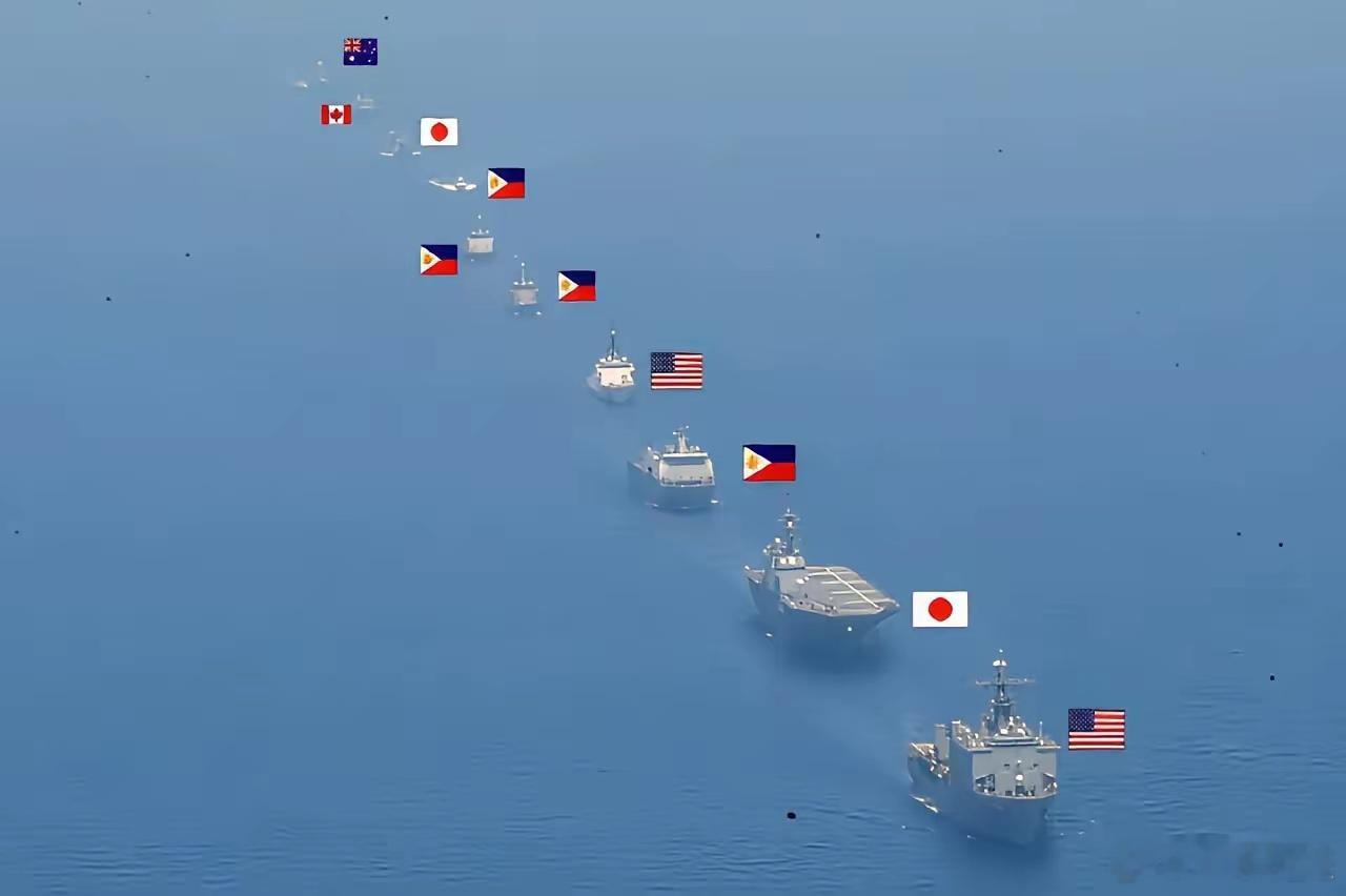 美、日、菲、澳、法、加、新七国举行“肩并肩”联合演习，以中国为假想敌。号称规模史