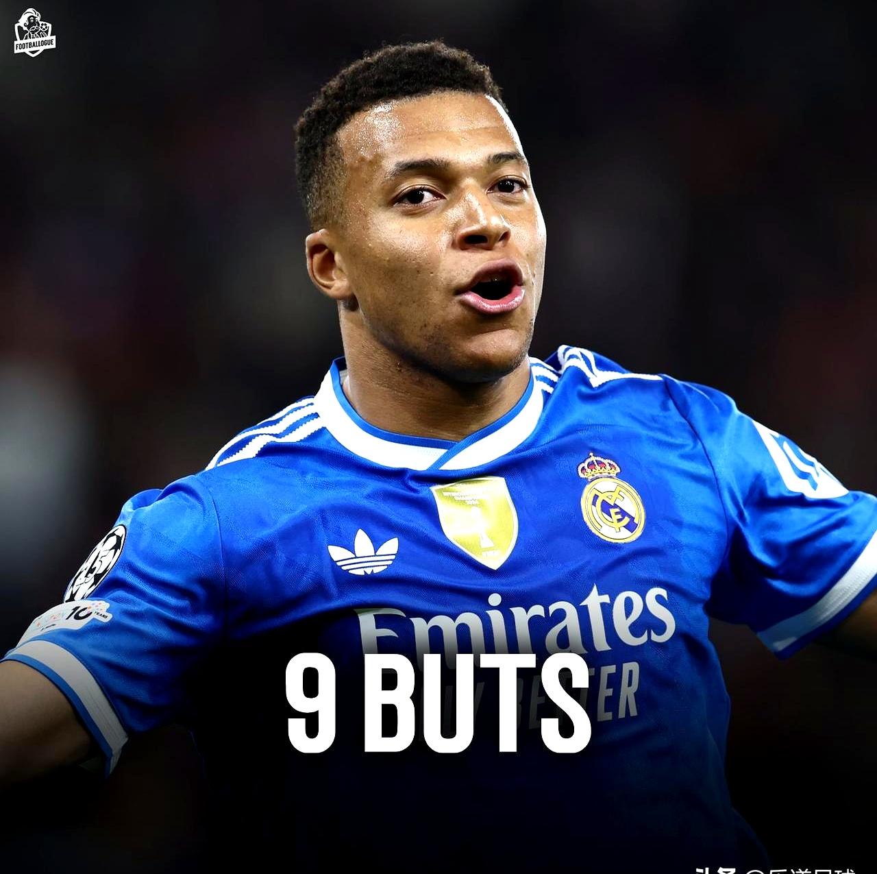 姆巴佩这赛季欧冠太猛了！刚过11月，才打5场就进9球，领跑射手榜了。看看