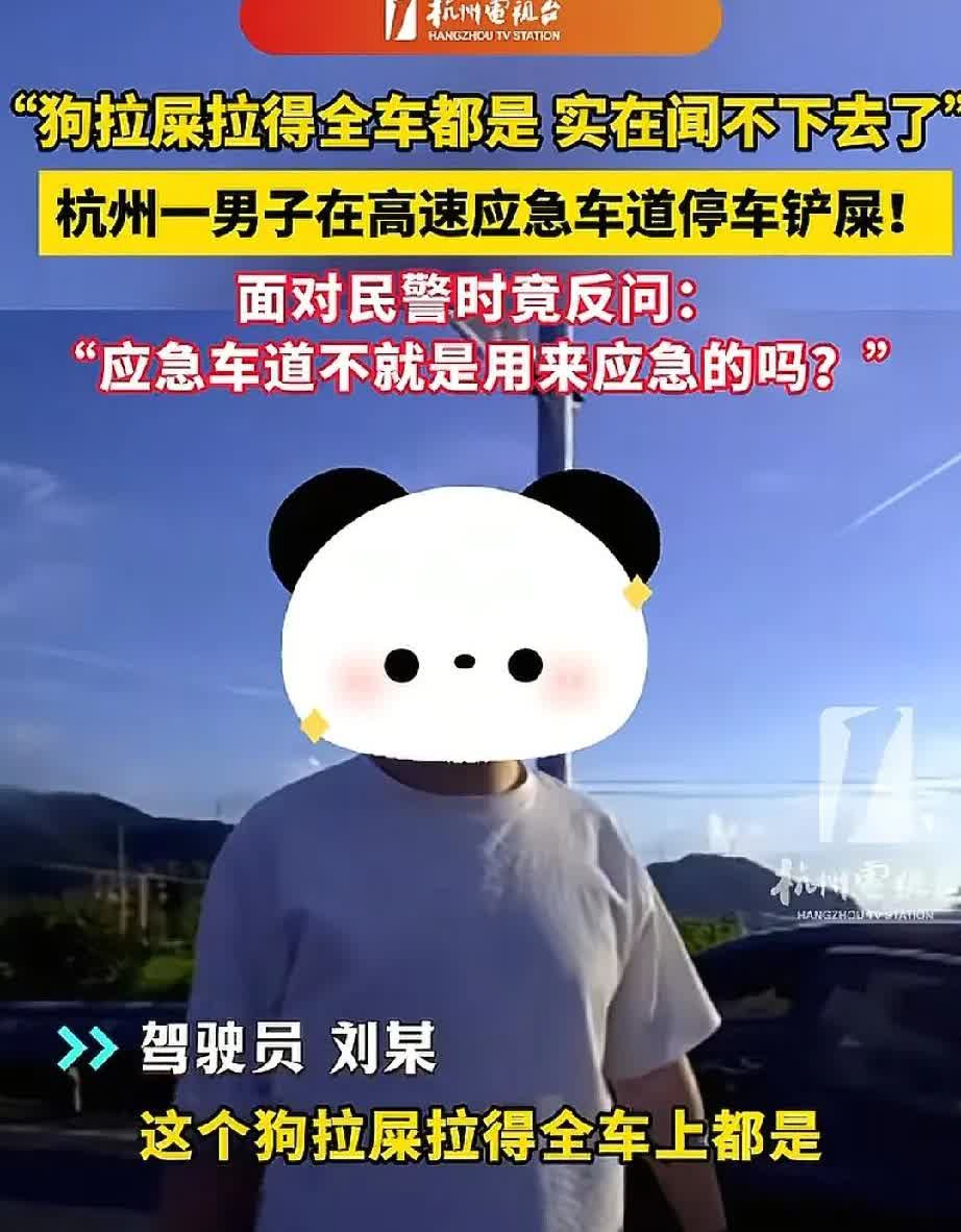 “应急车道不就是用来应急的！一句话噎住了民警要说出的话。”杭州一男子在高速行