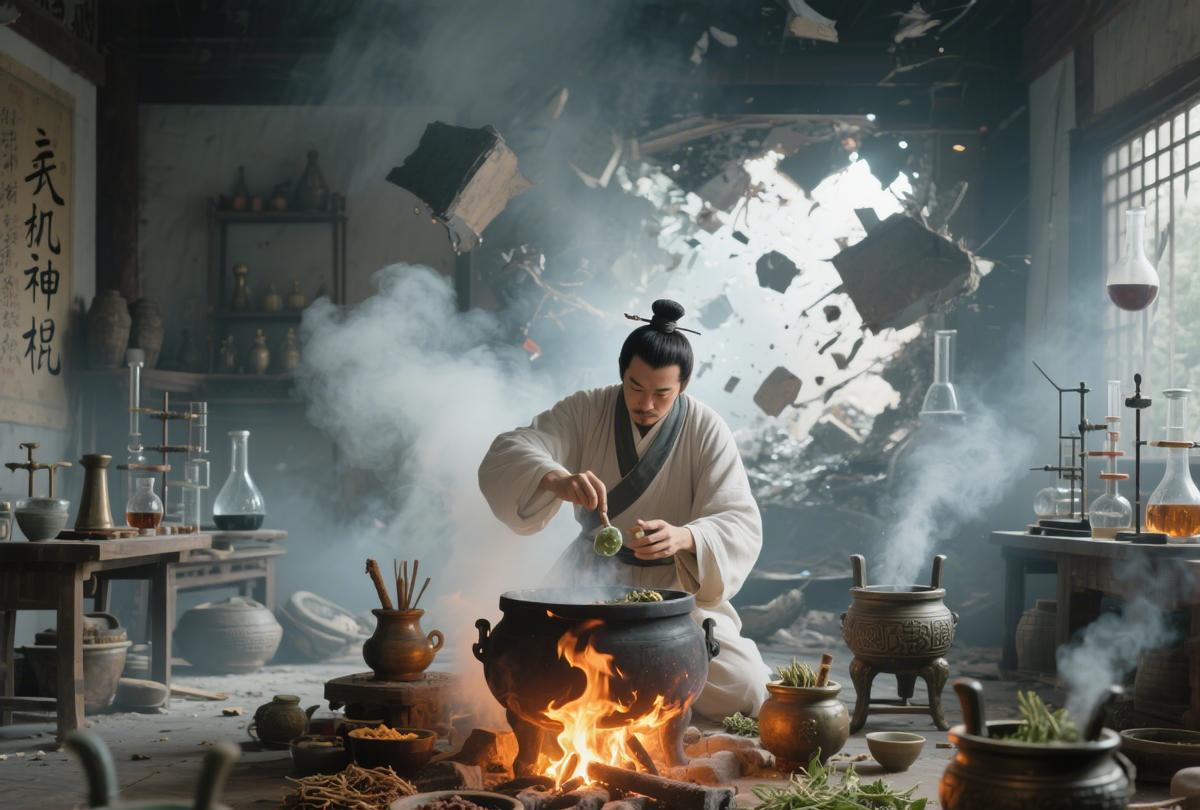 葛洪是东晋著名的道教学者、炼丹家，一心痴迷炼制长生不老仙丹。他的书房摆满丹炉、坩