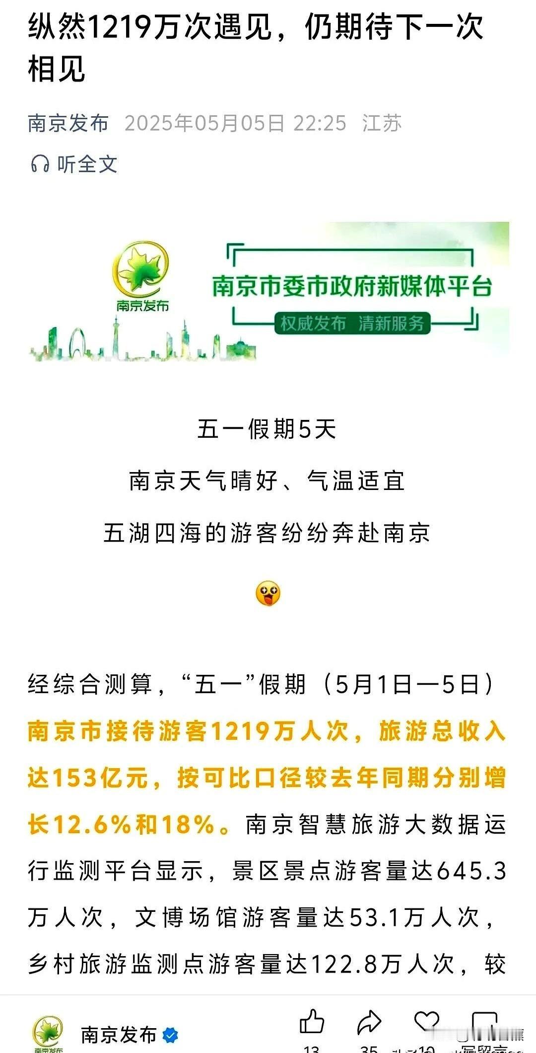 五一小长假结束了，各地开始公布假期接待游客数量。苏州公布，截至5月5日20时
