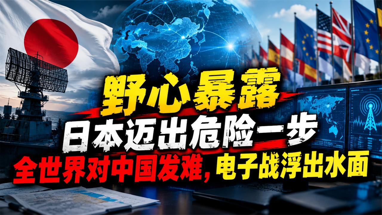 野心暴露，日本迈出危险一步，全世界对中国发难，电子战浮出水面