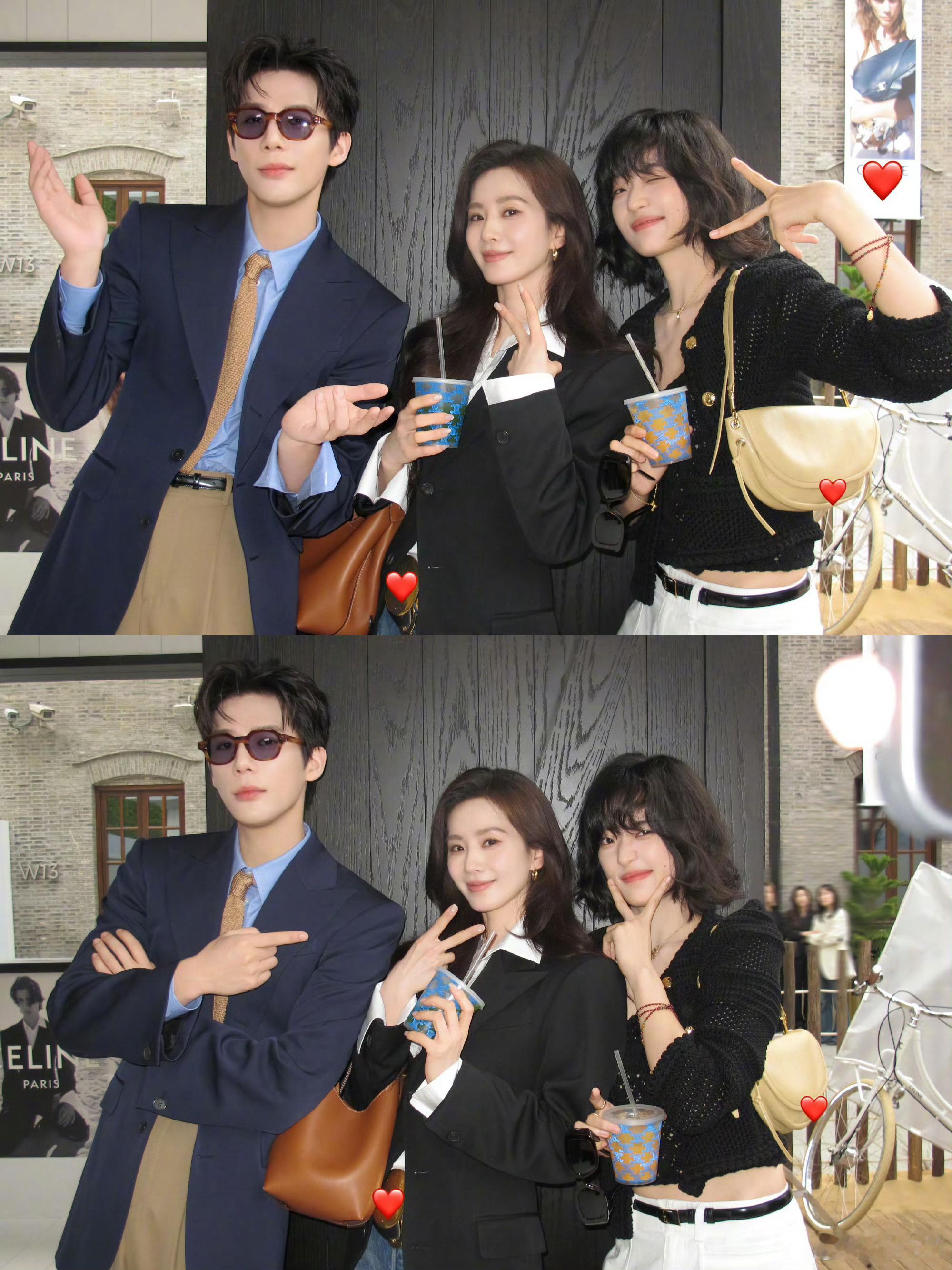 Celine活动高清合照来了📸刘诗诗、王安宇、孙千、朴宝剑合照刘诗诗王安宇孙