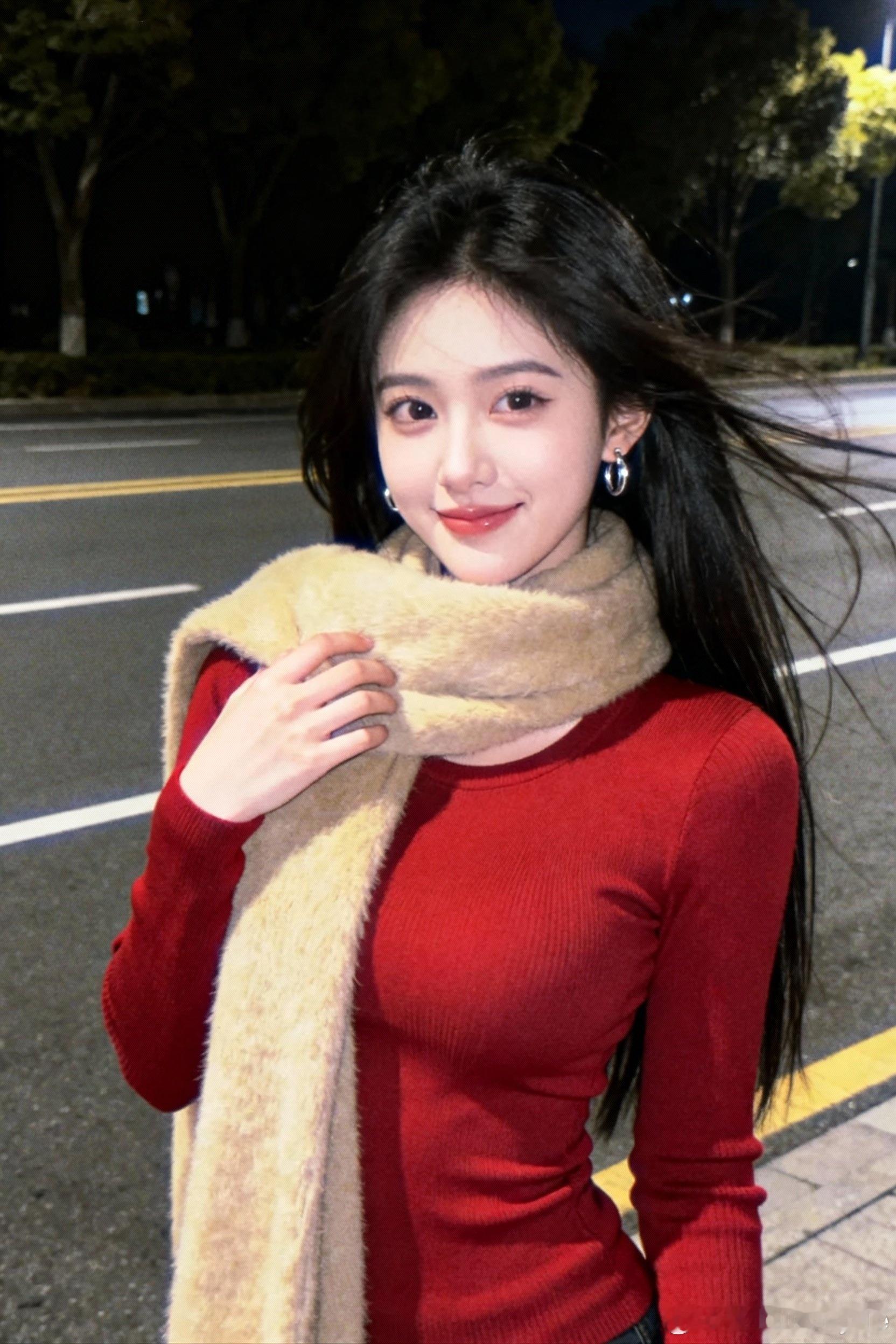 冬天里的红色看着就暖和，OOTD红色更是红红火火，看起来就不冷了OOTD行摄漫记