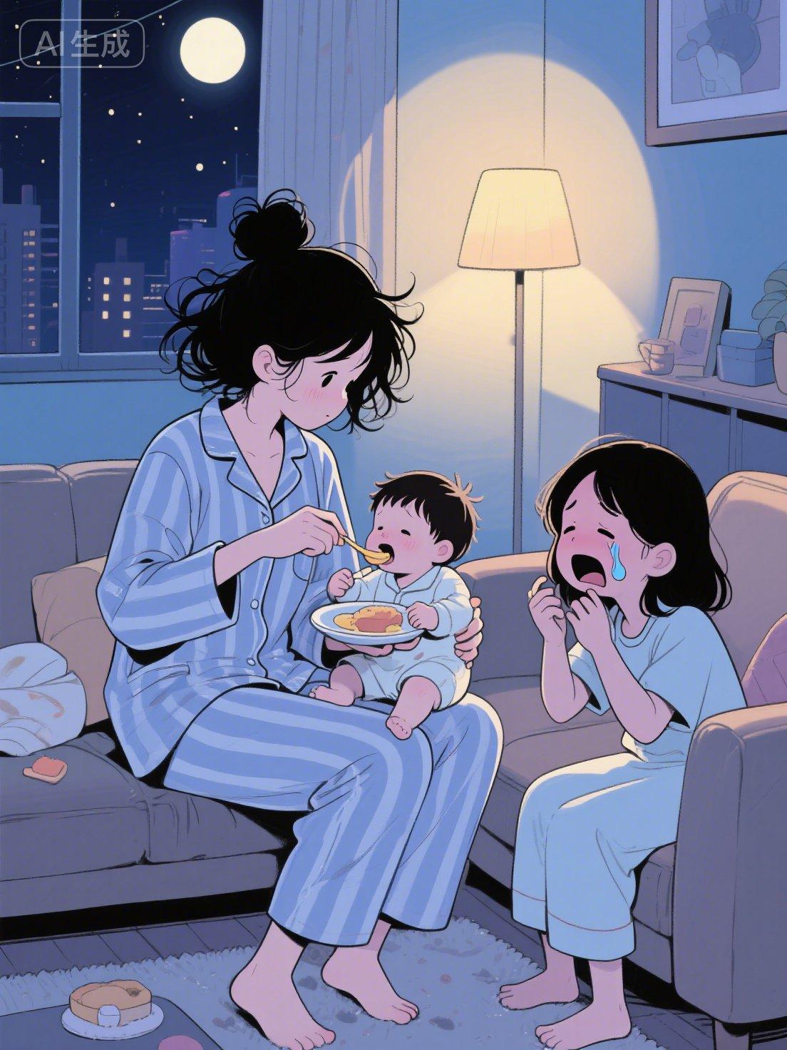 36岁跟风生二胎，二胎宝妈的心酸谁懂！白天刚跟老大的数学题死磕完，气得心梗