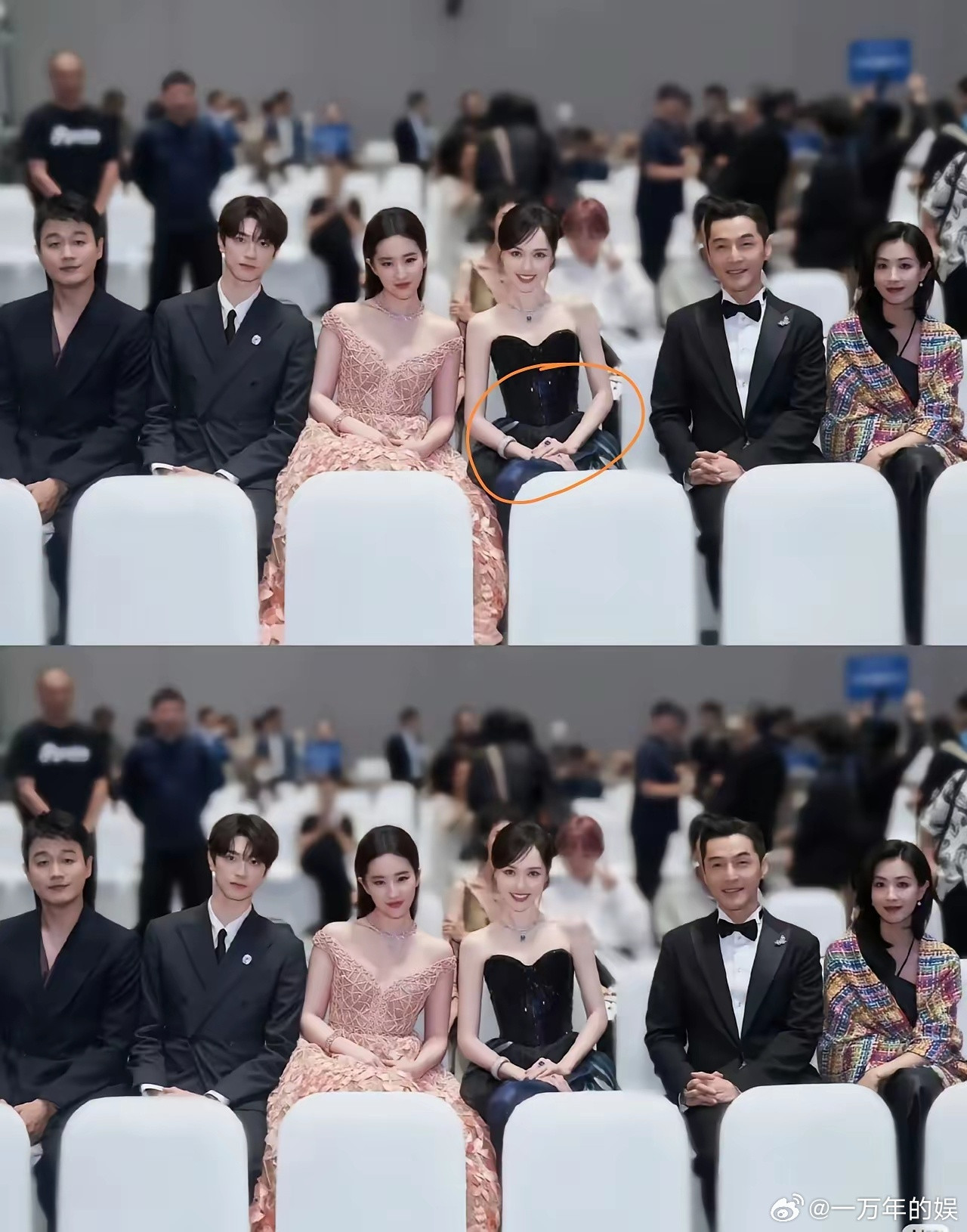 我的妈耶！唐嫣都不用吃饭的吗？这蚂蚁腰细得小孩子都比她大一圈。太夸张了吧，这也