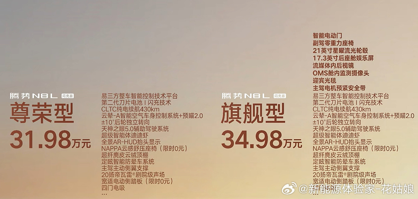 腾势N8L闪充版和大唐EV配置对比一、全系N8L闪充版标配，大唐EV全...