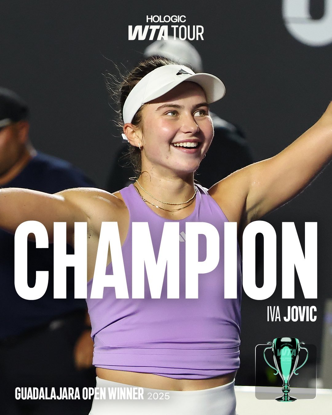 约维奇斩获WTA首冠🏆WTA500瓜达拉哈拉站决赛，17岁新星约维奇以6-4