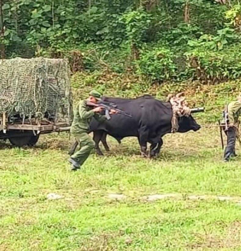 古巴自行高射炮在实弹演习中。一辆经过古巴自行改装或本土化改良的自行高射炮（SP