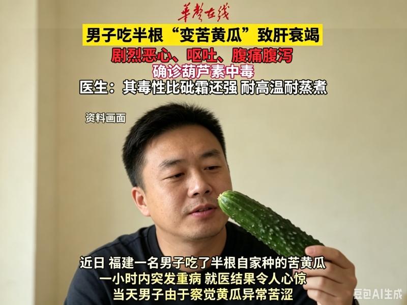 这类瓜真的会要了你的命！近日，福建福州一名男子食用自家种植的凉拌黄瓜时，察觉