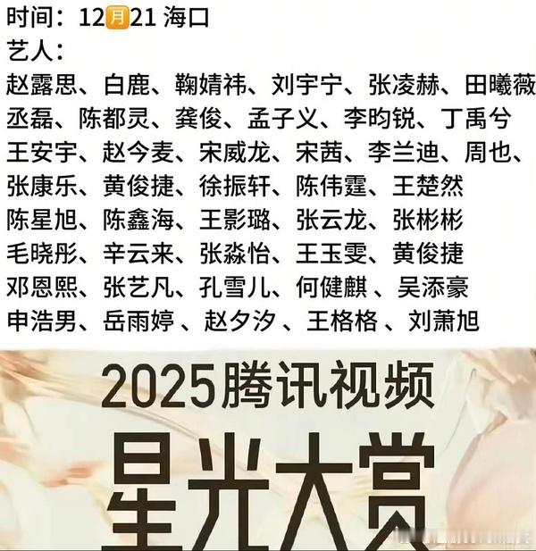腾讯视频星光大赏，看到里面一些嘉宾名单…爱奇艺不哭，南极企鹅比你暗淡多了