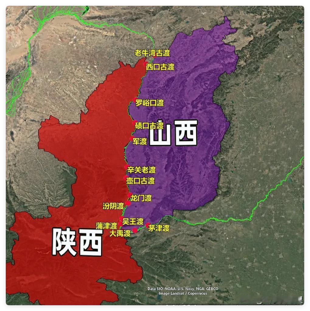 原来黄河有这么多渡口。原来黄河有这么多的老渡口你以为黄河就是一条河？错了。它