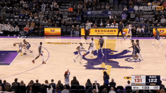 昨日比赛最后1分33秒，威少在全场领防坎宁安时有轻微身体接触，随后夸张摔倒想要骗