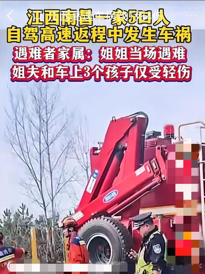 护栏边的年货……大年初七的大广高速上，南昌牌照的小轿车被挤在护栏与半挂车之