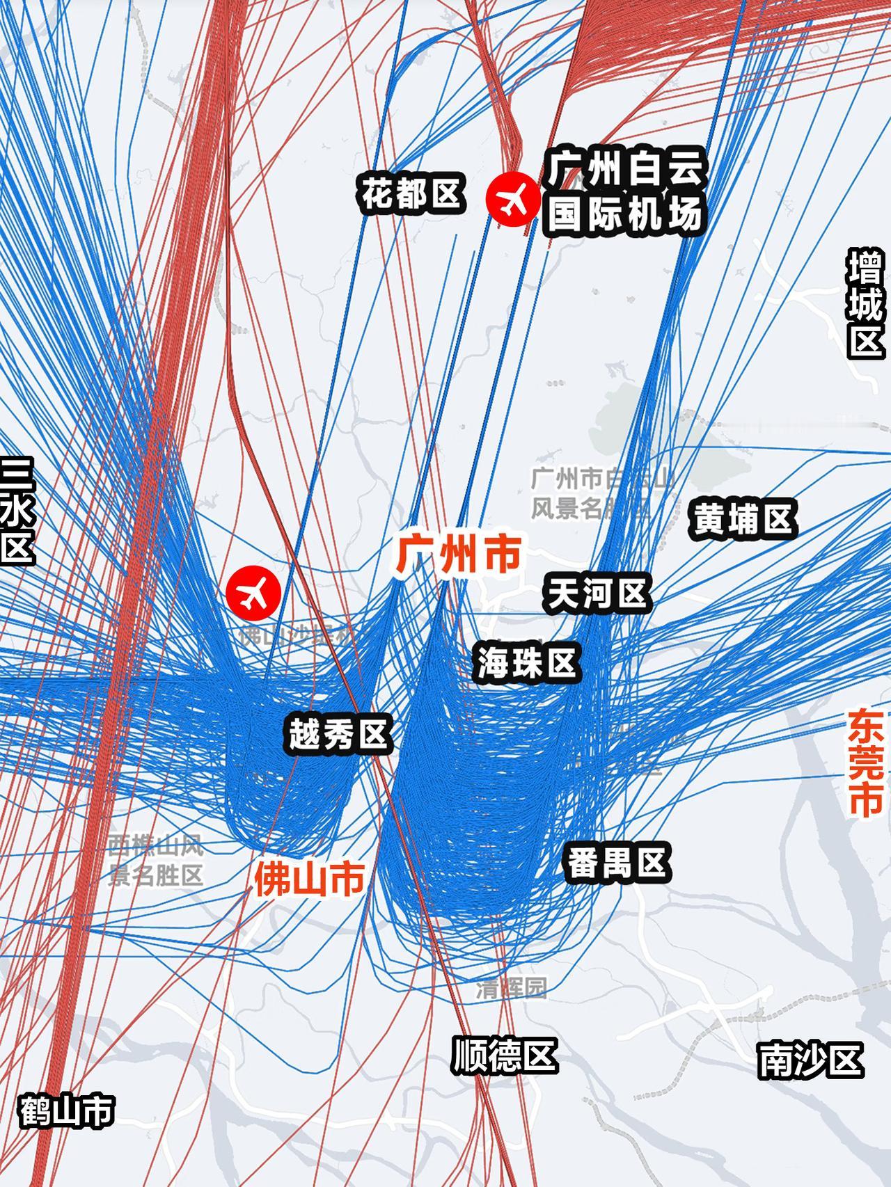 佛山沙堤机场2031年搬走，广州白云国际机场空域广阔，部分货运挪到高明，白云机场