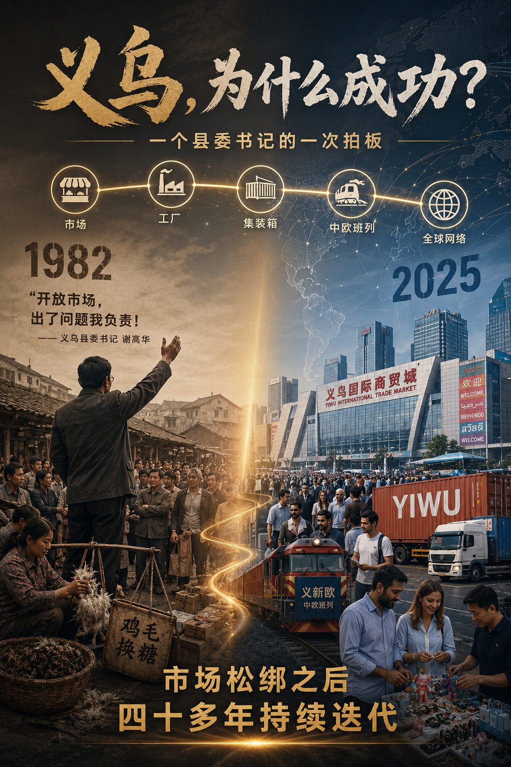 中国义乌为什么成功？Claude对此解答：起点：一个县委书记顶着风险拍板义乌历史