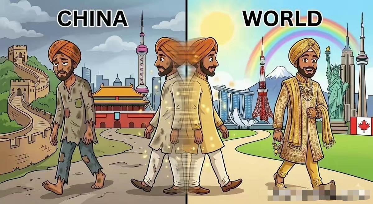 不知道什么时候，外网流传了这么一幅漫画这是画给印度人看的漫画的内容就是印度人