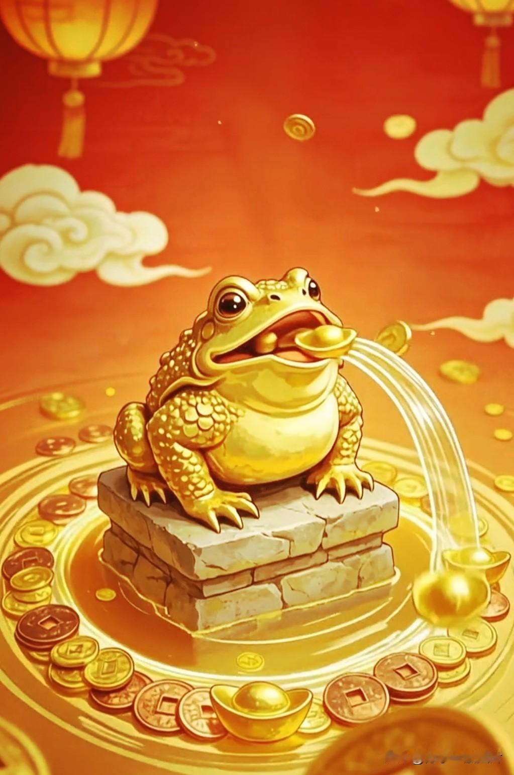 金蟾吐宝，富贵盈门。