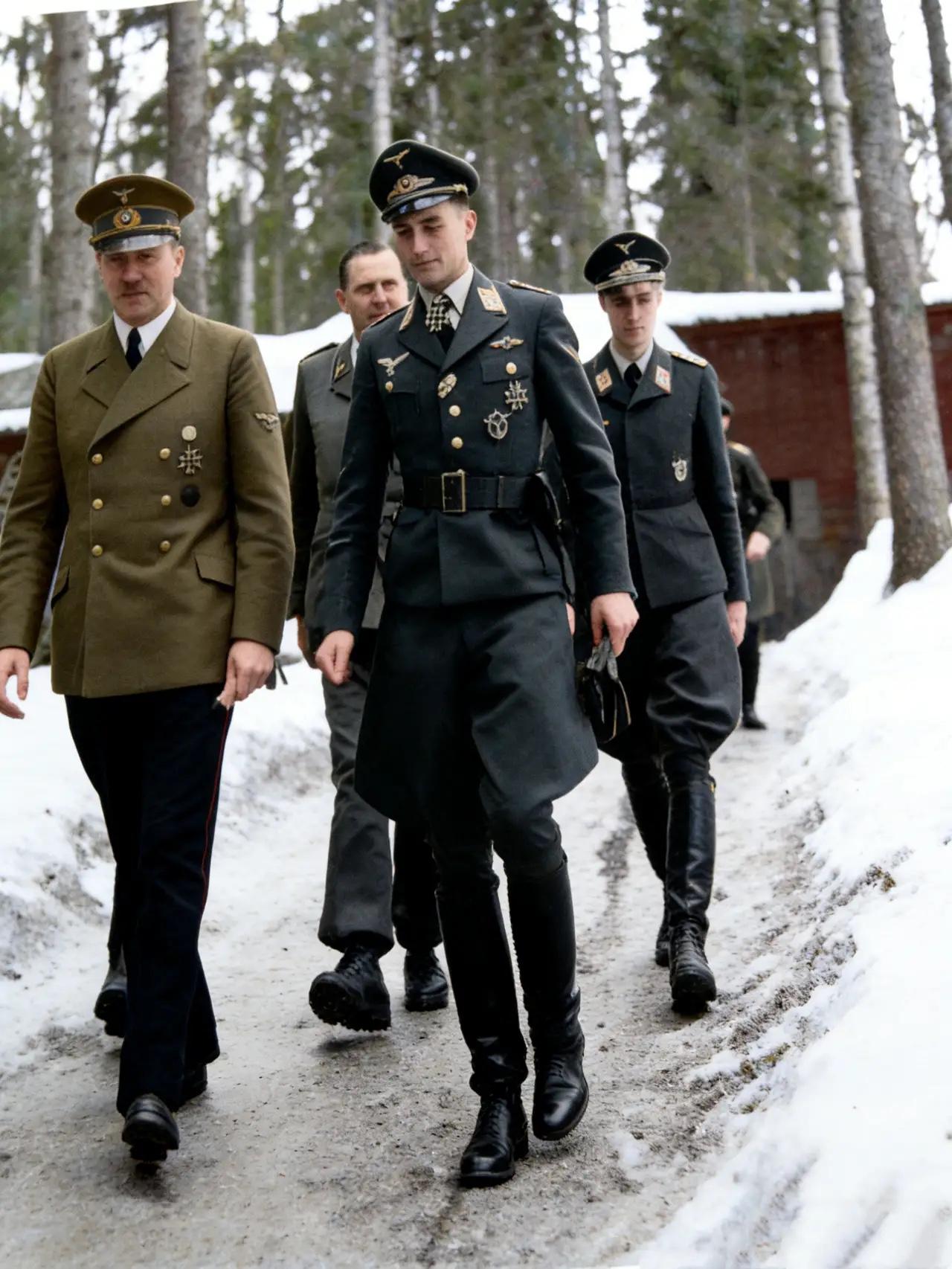 你相信吗？与希特勒并肩散步的这位年轻人，只有19岁。1945年，柏林已被战火啃
