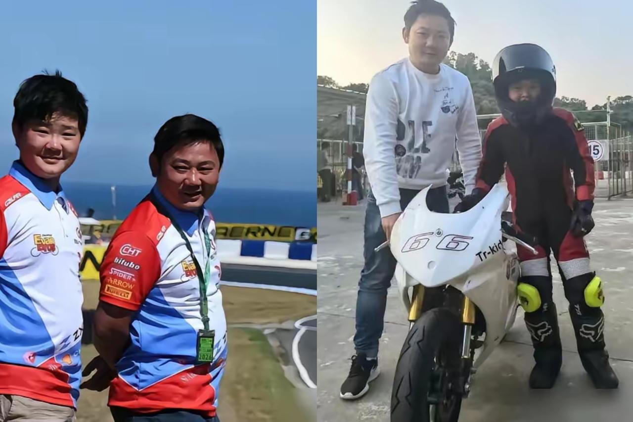 别信什么虎父无犬子，这话听听就好，别当真。张雪的儿子张擎天6岁接触赛车，拿过不