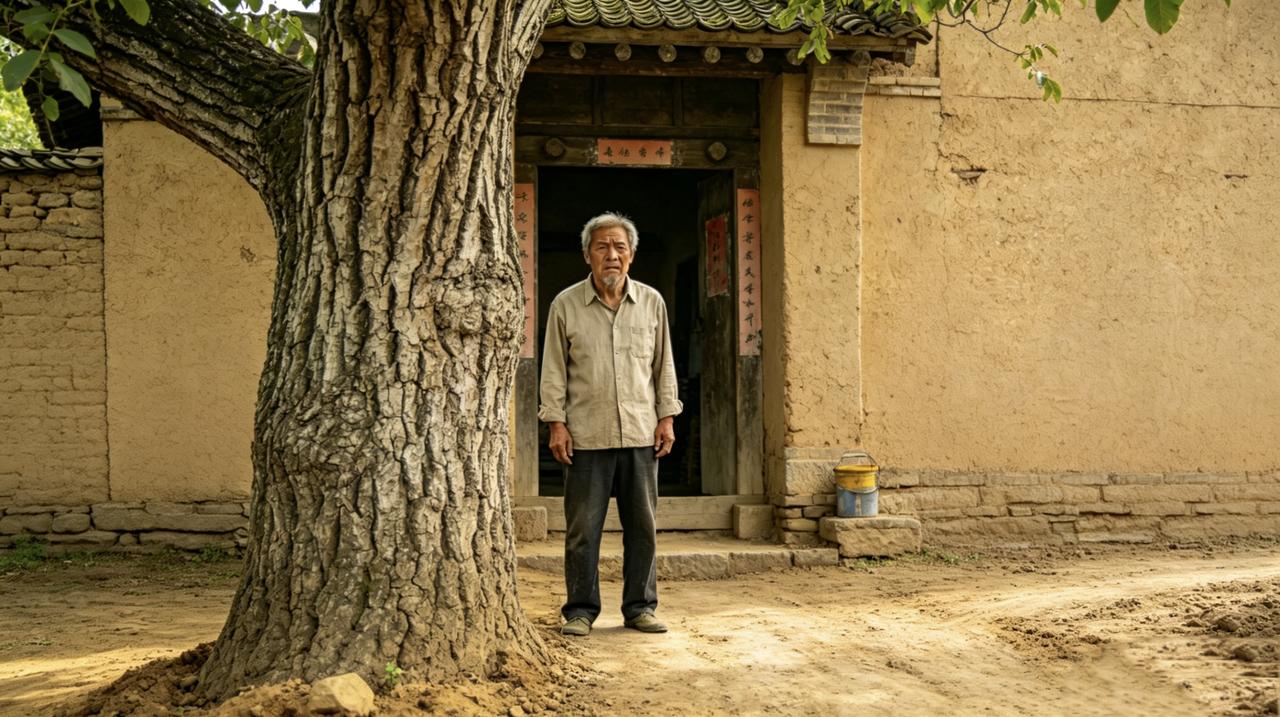 村里修水泥路，大家都很高兴。唯独陈大爷眉头拧成疙瘩。施工队要铲掉他门口那棵核