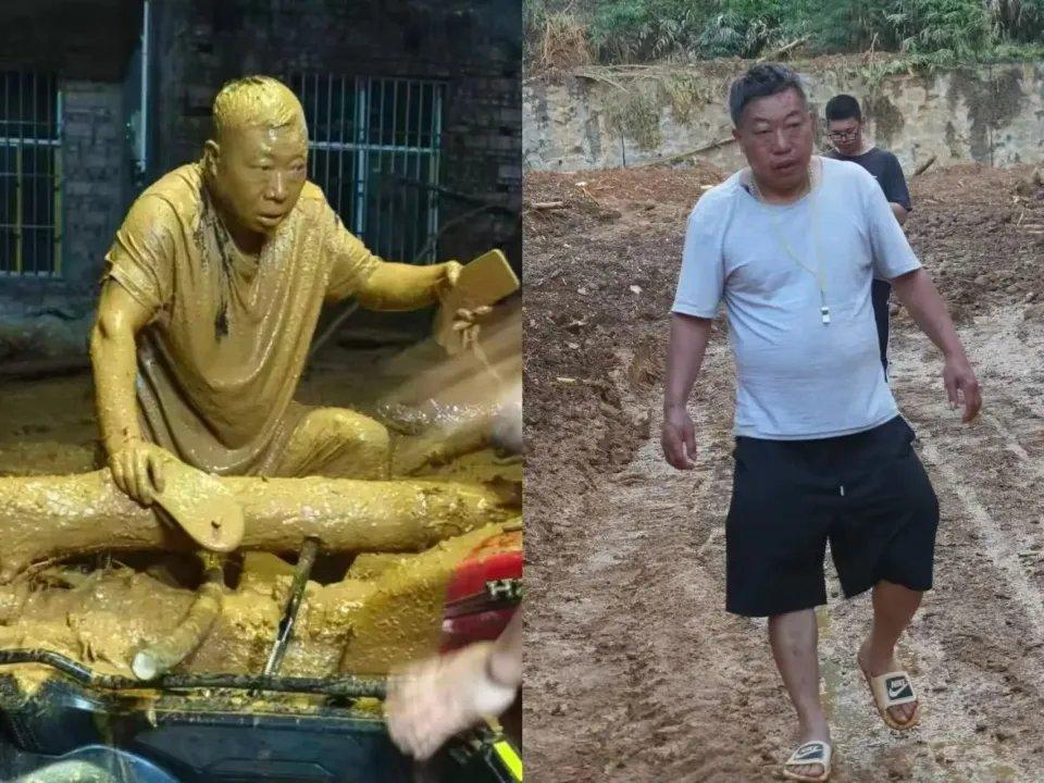 最近云南有个村干部的照片刷屏了。画面上这位大哥，浑身裹着厚厚的黄泥巴，眉毛眼睛都
