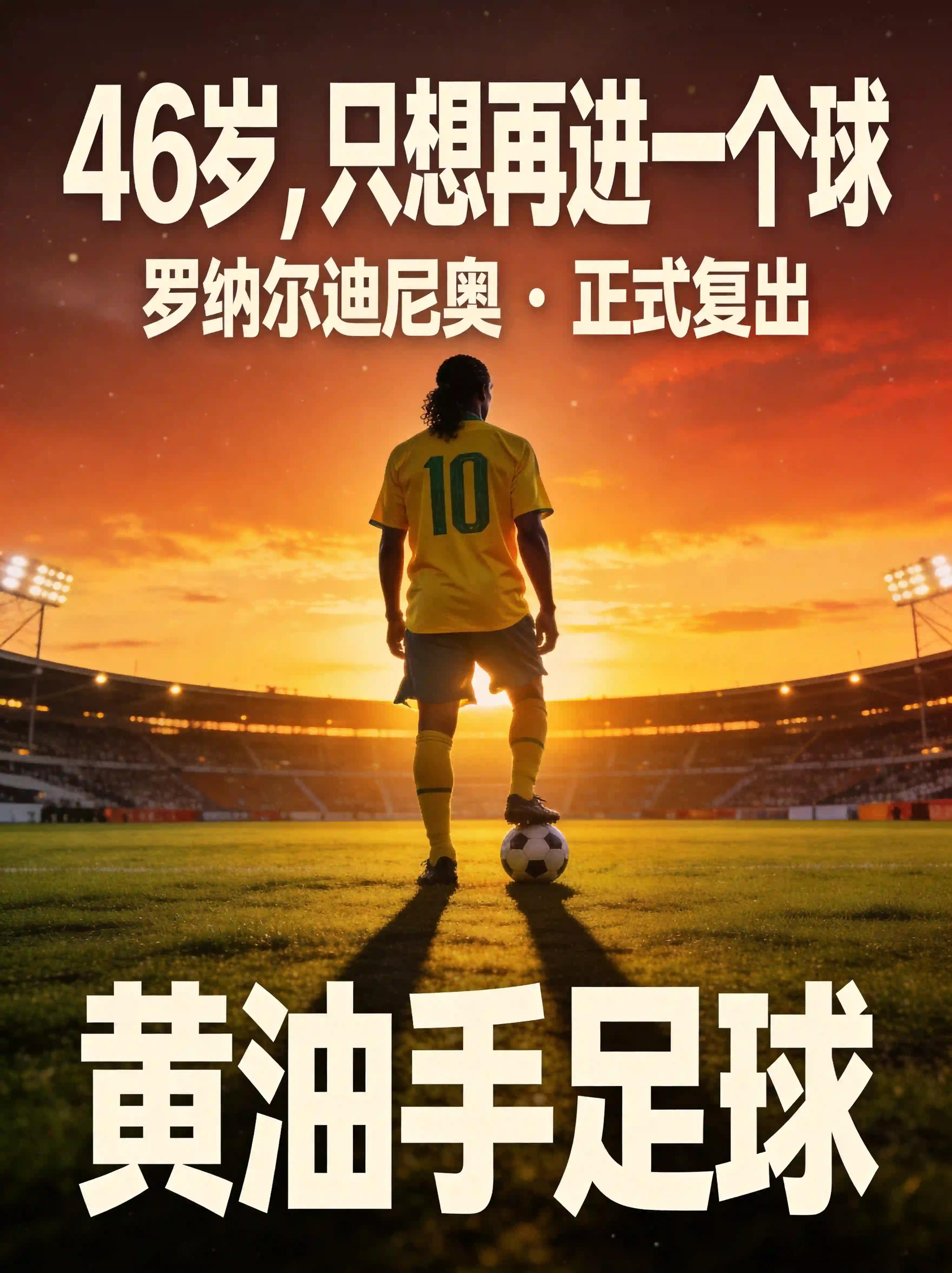 46岁还想再进一个球，小罗把足球最浪漫的一面带回来了46岁的罗纳尔迪尼奥真的回来