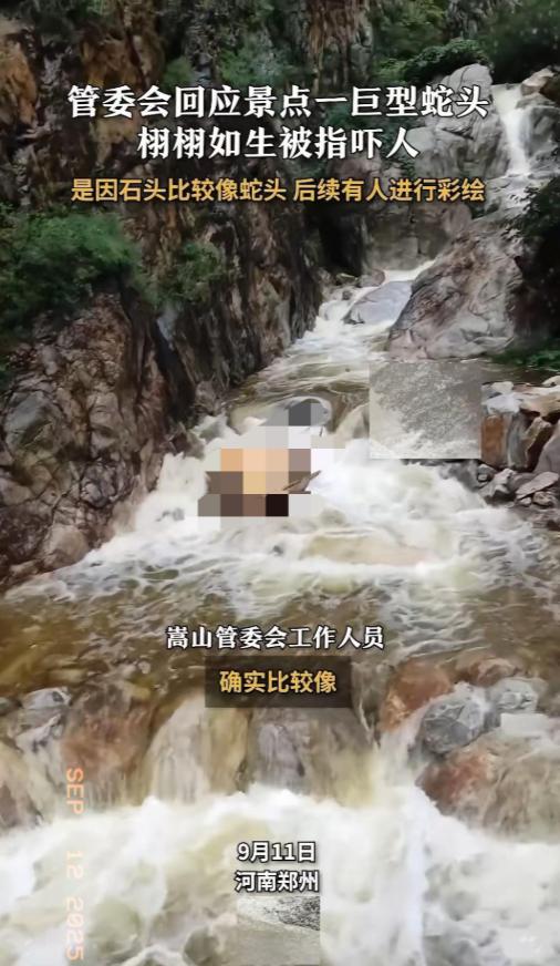 河南某景区突然火了，但火的不是美景，是个让游客惊喜的“巨蛇头”！ 麻烦看官们