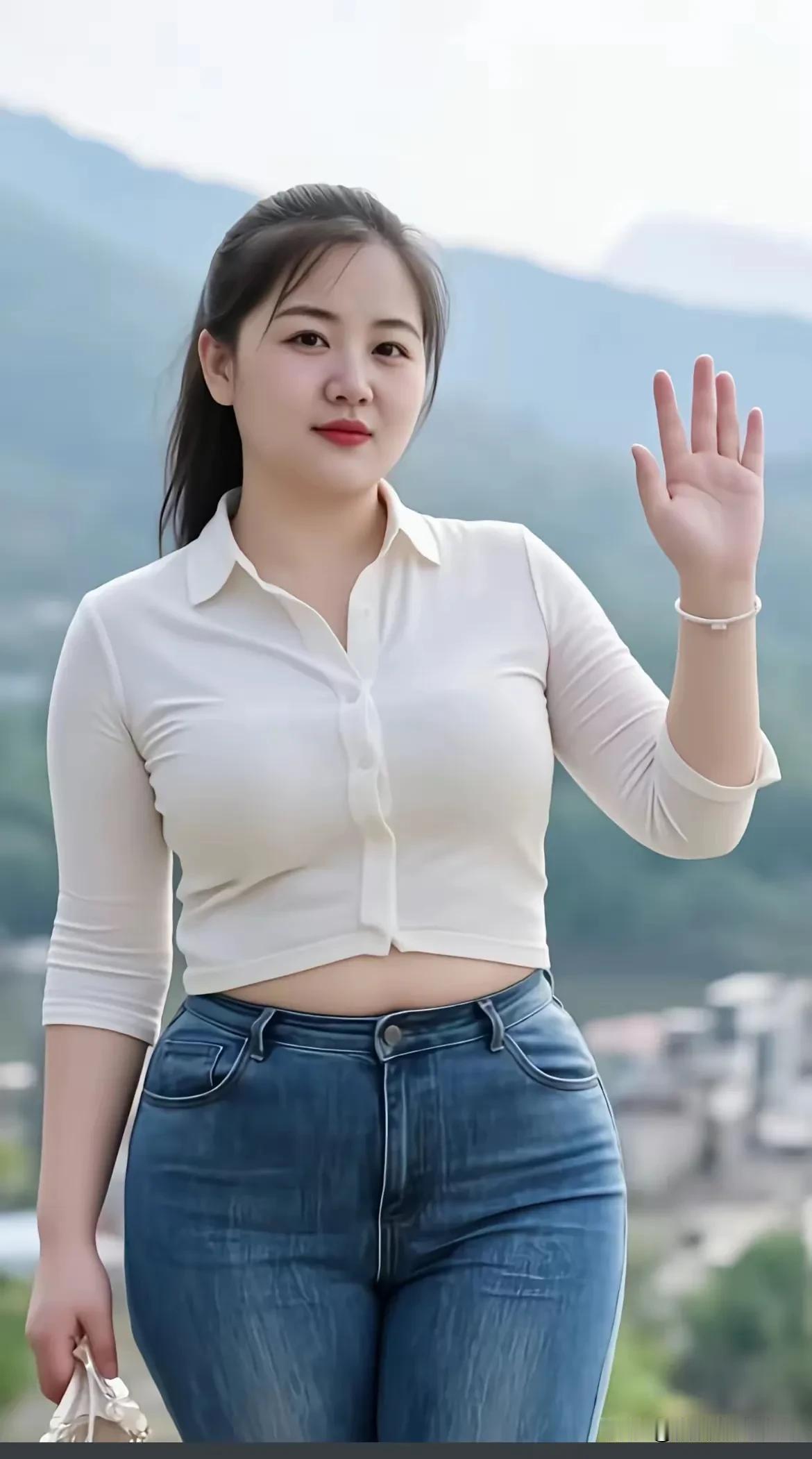 阮郎归·山前致意青山叠翠入云悠，清风拂素裘。抬眸含笑向人酬，轻扬玉手柔。