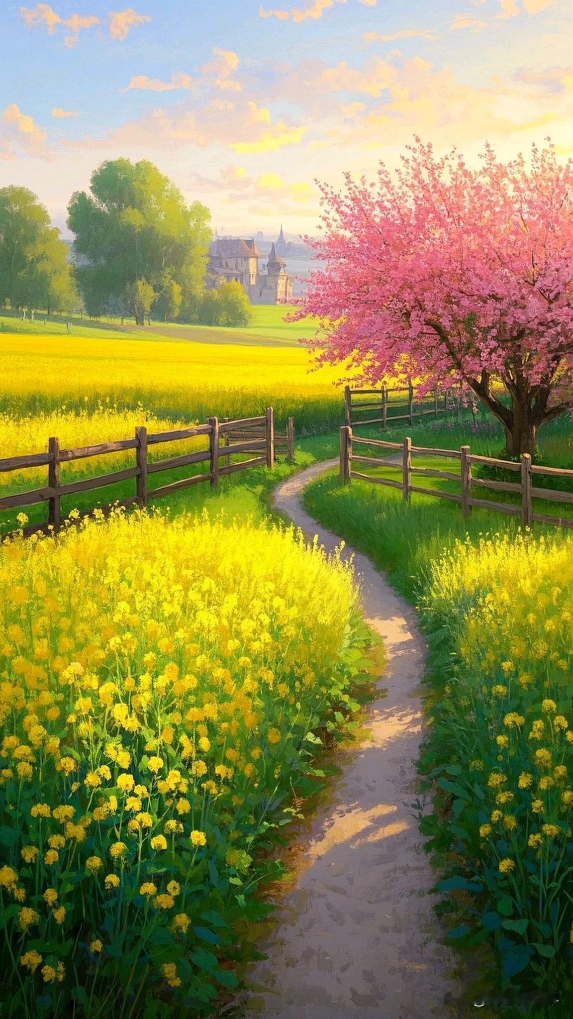 我随手拍了张公园的美景。那天忙完一堆琐事，去公园逛了逛。一进公园，就被满眼生机吸