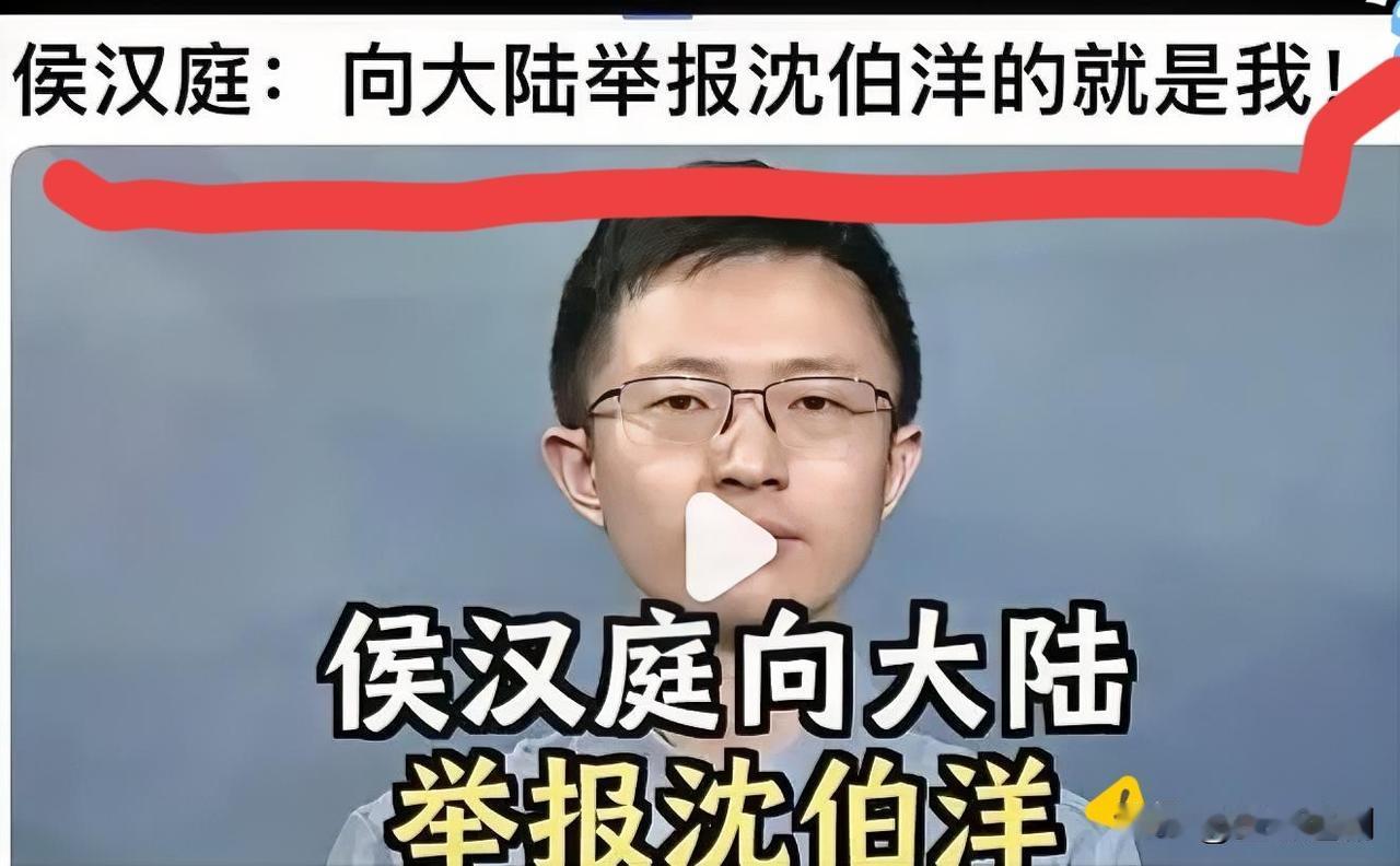 台湾政坛这次真炸了！新党年轻人侯汉廷当着镜头直言：“向大陆举报沈伯洋的，就是我！