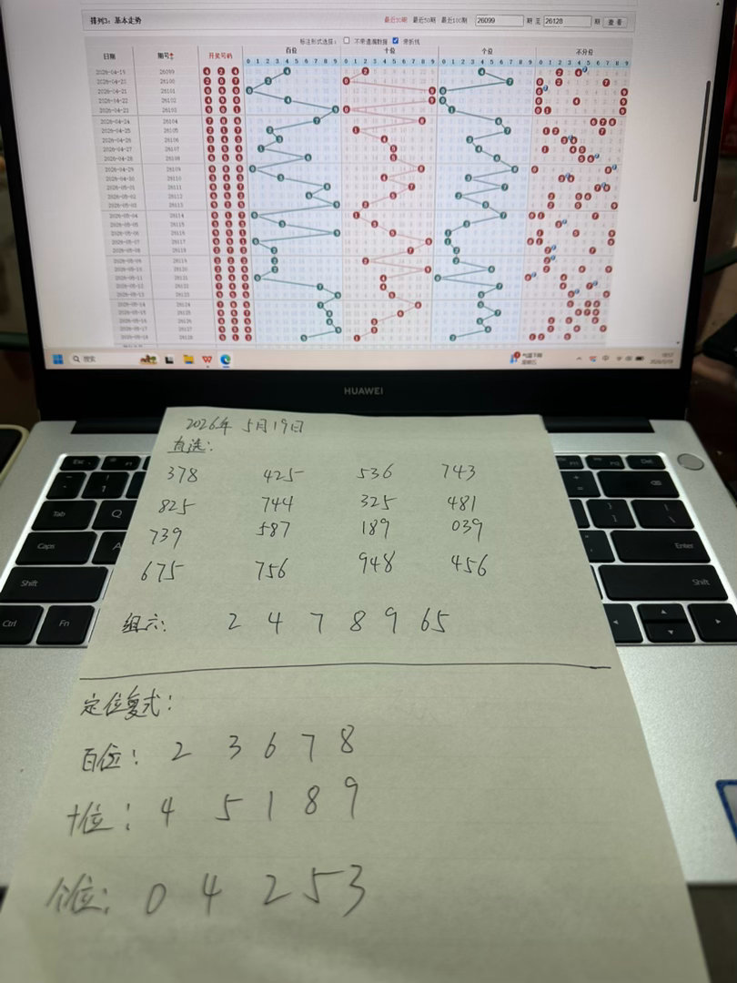 5月19日体彩数字彩分享。来吧让我们一起期待排列三排列三推荐体彩