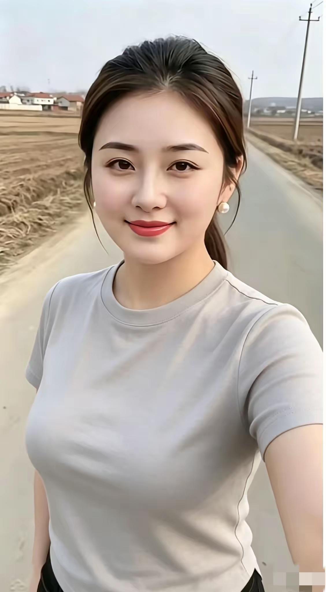 乡村小路漫步，清新自然，笑靥如花。