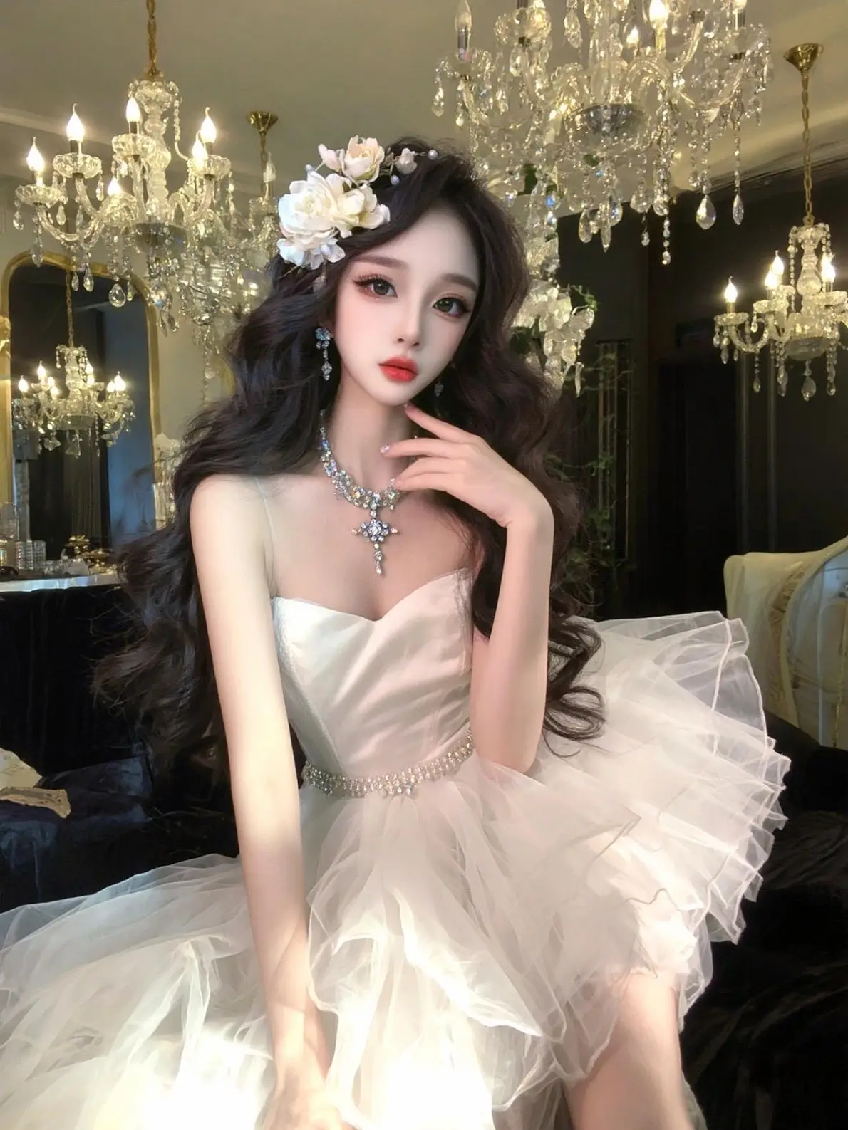 高定礼服 礼服气质 囍事婚礼 婚礼 带你一秒入星河的仙奢婚纱
