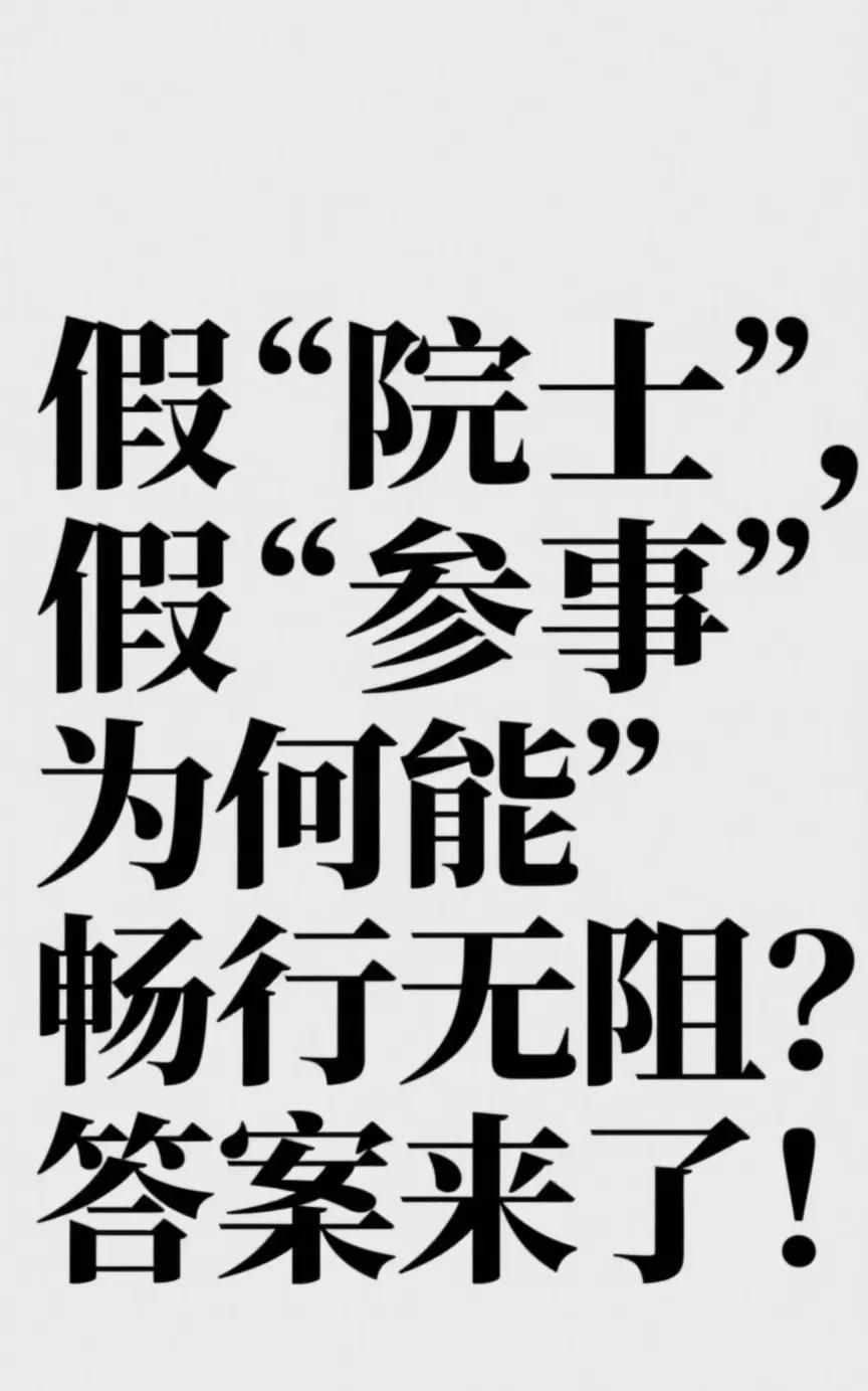 假“院士”，假“参事”为何能畅行无阻？答案来了！前日，关于“国务院参事余鹏翔”