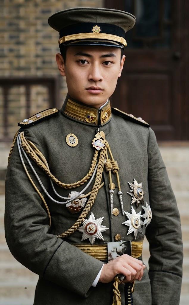 照片这人是庆亲王奕劻的次子——爱新觉罗·载搏，庆亲王奕劻次子，镇国将军。照片里军