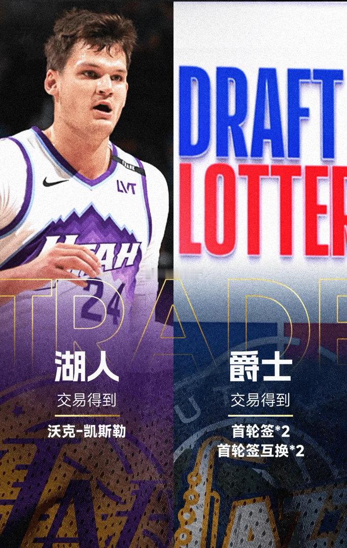 湖人的几笔交易，主题就是实用主义  第一笔：湖人从爵士先签后换得到沃克...