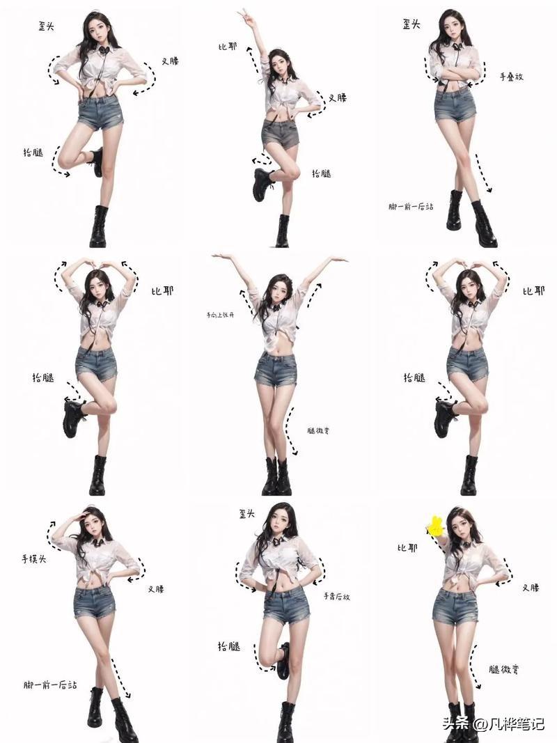 人像摄影万能pose公式！3模块+5站姿，新手直接照搬就出片姐妹们！拍照不会