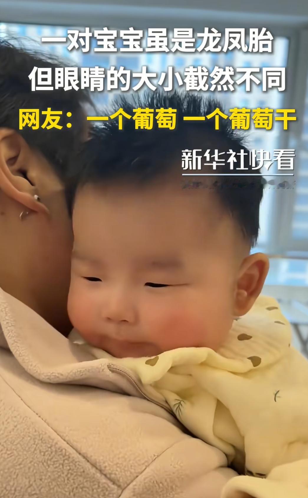 科学也没法解释了，龙凤胎宝宝因为眼睛而火上人民日报了。从视频中可以看到，两个