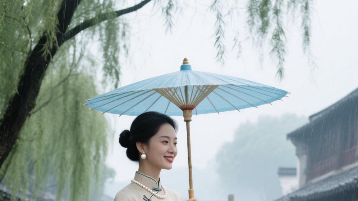烟雨如丝入江南,旗袍佳人美如画!